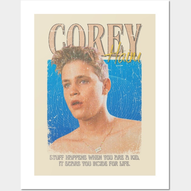 Corey Haim Vintage 1980 // Stuff happens when you are a kid, it scars you inside for life Original Fan Design Artwork Wall Art by A Design for Life